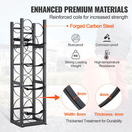 Refrigerant Tank Rack, with 3 x 30lbs and Other 3 Small Bottle Tanks, Cylinder Tank Rack 12.79x12.99x47.12 in, Refrigerant Cylinder Rack and Holders for Freon, Gases, Oxygen, Nitrogen.