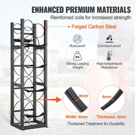 Refrigerant Tank Rack, with 3 x 30lbs and Other 3 Small Bottle Tanks, Cylinder Tank Rack 12.79x12.99x47.12 in, Refrigerant Cylinder Rack and Holders for Freon, Gases, Oxygen, Nitrogen.