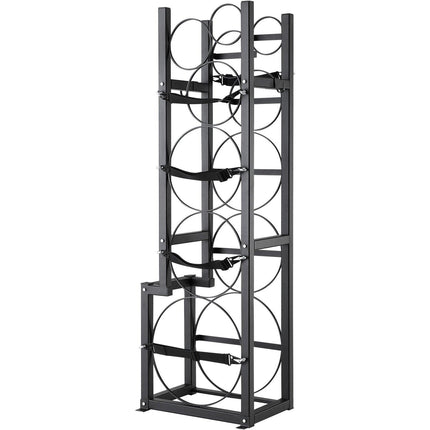 Refrigerant Tank Rack, with 1 x 50lb, 2 x 30lb and Other 3 Small Bottle Tanks, Cylinder Tank Rack 15.55x12.99x49.8 in, Refrigerant Cylinder Rack and Holders for Freon, Gases, Oxygen, Nitrogen.