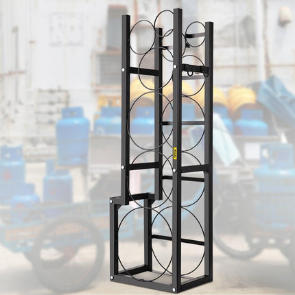 Refrigerant Tank Rack Cylinder Tank Rack w/ 1*50lb 2*30lb &3 Small Bottles.