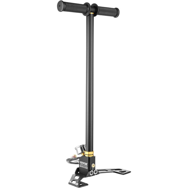 PCP Hand Pump, 3 Stage, 30Mpa 4500 PSI High Pressure PCP Air Rifile Filling Stirrup Pump with Oil-Moisture Filter Pressure Gauge, Stainless Steel for Airguns Scuba Tank Paintball Filling Tire.