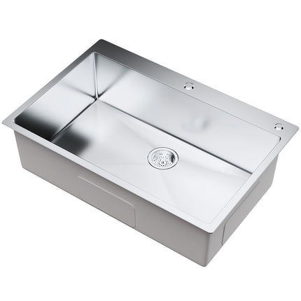 Kitchen Sink, 304 Stainless Steel Drop-In Sinks, Top Mount Single Bowl Basin with Accessories(Pack of 3), Household Dishwasher Sinks for Workstation, RV, Prep Kitchen, and Bar Sink, 33 inch.