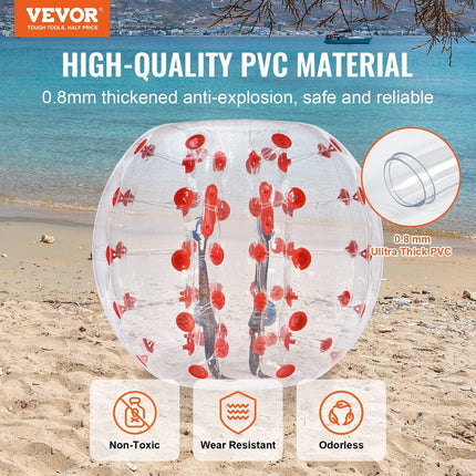 Inflatable Bumper Ball 1-Pack, 4FT/1.2M Body Sumo Zorb Balls for Teen & Adult, 0.8mm Thick PVC Human Hamster Bubble Balls for Outdoor Team Gaming Play, Bumper Bopper Toys for Garden, Yard, Park.