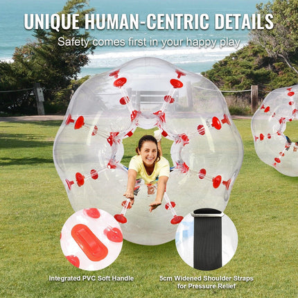 Inflatable Bumper Ball 1-Pack, 4FT/1.2M Body Sumo Zorb Balls for Teen & Adult, 0.8mm Thick PVC Human Hamster Bubble Balls for Outdoor Team Gaming Play, Bumper Bopper Toys for Garden, Yard, Park.