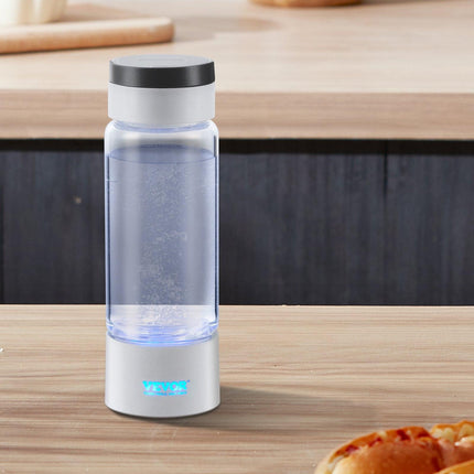 Hydrogen Water Bottle Generator, 380 ml / 13.4 oz Capacity Portable Hydrogen Water Maker, SPE Technology Hydrogen Rich Water Ionizer Machine with Nasal Inhalation Tube and Self-Cleaning.