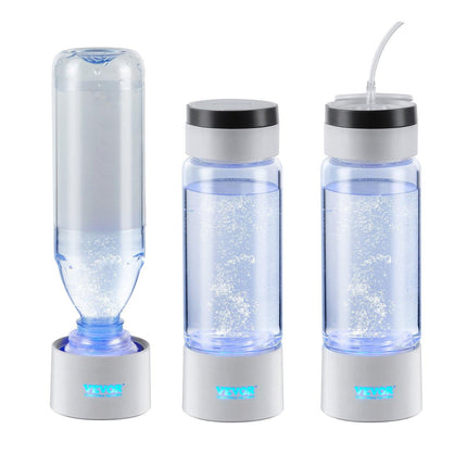 Hydrogen Water Bottle Generator, 380 ml / 13.4 oz Capacity Portable Hydrogen Water Maker, SPE Technology Hydrogen Rich Water Ionizer Machine with Nasal Inhalation Tube and Self-Cleaning.