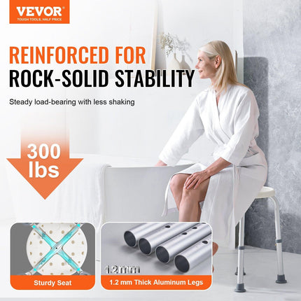 Shower Chair for Inside Shower, Adjustable Height Shower Stool, Non-Slip Bench Bathtub Seat Stool for Elderly Disabled Adults Handicap, 300 lbs Capacity.
