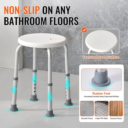 Shower Chair for Inside Shower, Adjustable Height Shower Stool, Non-Slip Bench Bathtub Seat Stool for Elderly Disabled Adults Handicap, 300 lbs Capacity.