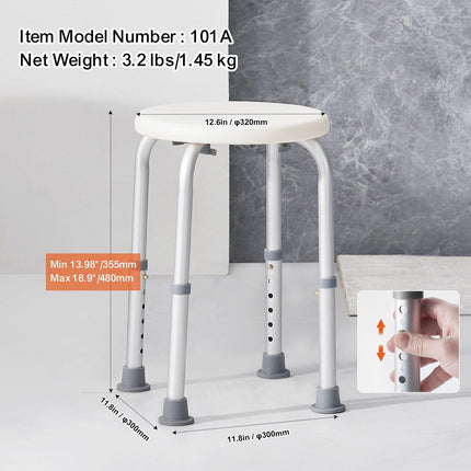 Shower Chair for Inside Shower, Adjustable Height Shower Stool, Non-Slip Bench Bathtub Seat Stool for Elderly Disabled Adults Handicap, 300 lbs Capacity.