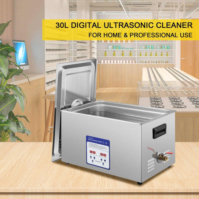 Digital Ultrasonic Cleaner 30L Ultrasonic Cleaning Machine 40kHz Sonic Cleaner Machine 316 & 304 Stainless Steel Ultrasonic Cleaner Machine with Heater & Timer for Cleaning Jewelry Glasses Watch.