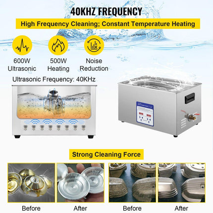 Digital Ultrasonic Cleaner 30L Ultrasonic Cleaning Machine 40kHz Sonic Cleaner Machine 316 & 304 Stainless Steel Ultrasonic Cleaner Machine with Heater & Timer for Cleaning Jewelry Glasses Watch.