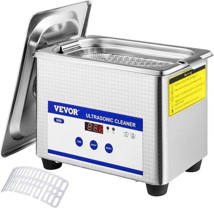 0.8L Professional Ultrasonic Cleaner 304 Stainless Steel Digital Lab Ultrasonic Cleaner with Timer for Jewelry Watch Glasses Circuit Board Dentures Small Parts Dental Instrument (0.8L).