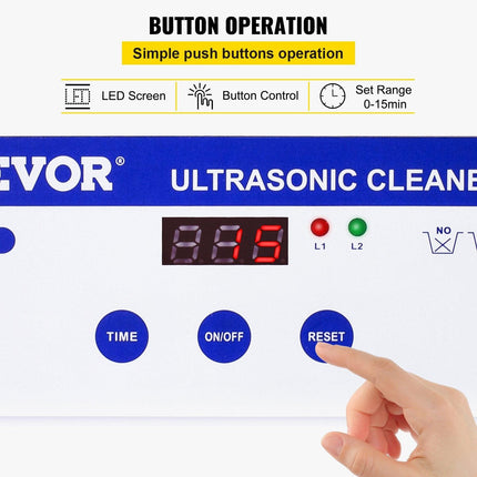 0.8L Professional Ultrasonic Cleaner 304 Stainless Steel Digital Lab Ultrasonic Cleaner with Timer for Jewelry Watch Glasses Circuit Board Dentures Small Parts Dental Instrument (0.8L).