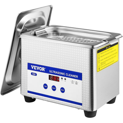 0.8L Professional Ultrasonic Cleaner 304 Stainless Steel Digital Lab Ultrasonic Cleaner with Timer for Jewelry Watch Glasses Circuit Board Dentures Small Parts Dental Instrument (0.8L).