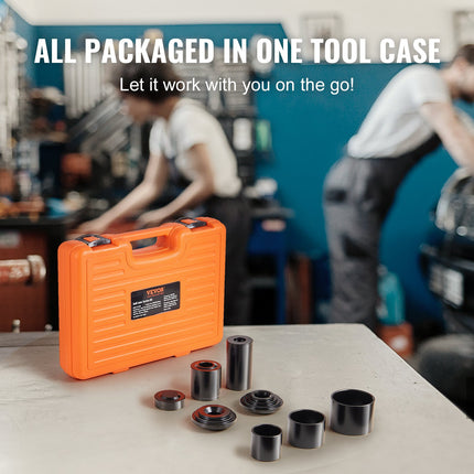 Ball Joint Press Kit, 10 pcsTool Kit, C-press Ball joint Remove and Install Tools, for Most 2WD and 4WD Cars, Heavy Duty Ball Joint Repair Kit for Automotive Repairing.