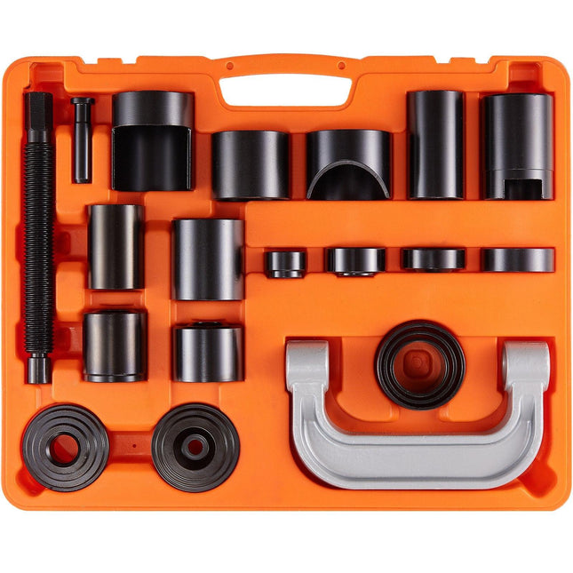 Ball Joint Press Kit, 21 pcs Tool Kit, C-press Ball joint Remove and Install Tools, for Most 2WD and 4WD Cars, Heavy Duty Ball Joint Repair Kit for Automotive Repairing.