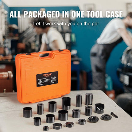 Ball Joint Press Kit, 21 pcs Tool Kit, C-press Ball joint Remove and Install Tools, for Most 2WD and 4WD Cars, Heavy Duty Ball Joint Repair Kit for Automotive Repairing.