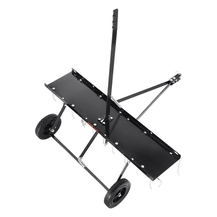 Tow Behind Dethatcher, 1015mm Tow Dethatcher with 20 Spring Steel Tines, Lawn Dethatcher Rake for ATV or Mower, Tow Behind Lawn Rake with Lift Handle for Garden Farm Grass.