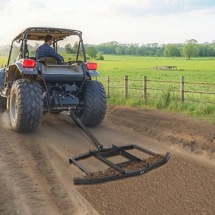Drag Harrow, 66" Width Tow Behind Drag Harrow, Q235 Steel Driveway Grader with Adjustable Bars & Pin Hitch, Support up to 50 lbs, Tractor Driveway Harrow for ATVs, UTVs, Garden Lawn Tractors.