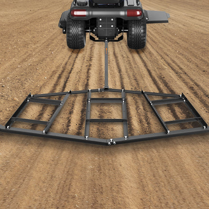 Driveway Drag, 84" Width Tow Behind Drag Harrow, Q235 Steel Driveway Grader with Adjustable Bars, Support up to 50 lbs, Driveway Tractor Harrow for ATVs, UTVs, Garden Lawn Tractors.