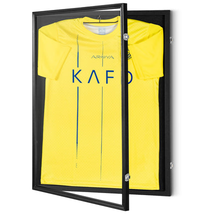 Jersey Display Frame Case, 590 x 790 x 40 mm, Large Lockable Sport Jersey Shadow Box with 98% UV Protection PC Glass and Hangers, for Baseball Basketball Football Hockey Shirt and Uniform.
