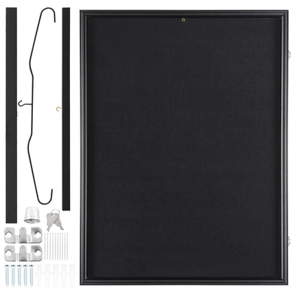 Jersey Display Frame Case, 590 x 790 x 40 mm, Large Lockable Sport Jersey Shadow Box with 98% UV Protection PC Glass and Hangers, for Baseball Basketball Football Hockey Shirt and Uniform.