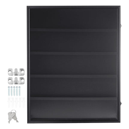 35 Graded Sports Card Display Case, 617 x 775 x 55 mm, Baseball Card Display Frame with 98% UV Protection Clear View PC Glass, Lockable Wall Cabinet for Football Basketball Hockey Trading Card.
