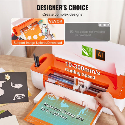 Vinyl Cutter Machine, Bluetooth Connectivity DIY Cutting Machine, Compatible with iOS, Android, Windows and Mac, Massive Designs Included, for Creating Customized Cards, Home Decor.