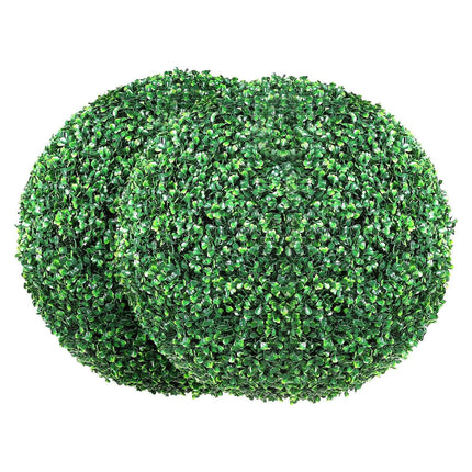 Artificial Topiaries Boxwood Trees, (2 Pieces), Ball-Shape Faux Topiaries Plant, All-year Green Feaux Plant Decorative Balls for Backyard, Balcony,Garden, Wedding and Home.