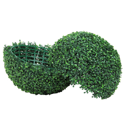 Artificial Topiaries Boxwood Trees, (2 Pieces), Ball-Shape Faux Topiaries Plant, All-year Green Feaux Plant Decorative Balls for Backyard, Balcony,Garden, Wedding and Home.