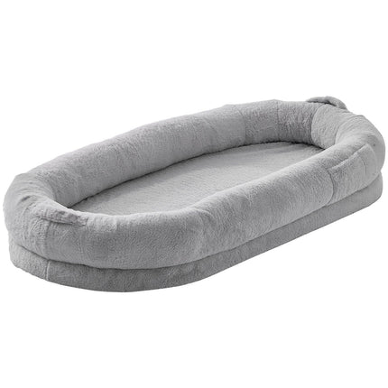Human Dog Bed 1720x890x250 mm Human Size Dog Bed Washable Faux Rabbit Fur.