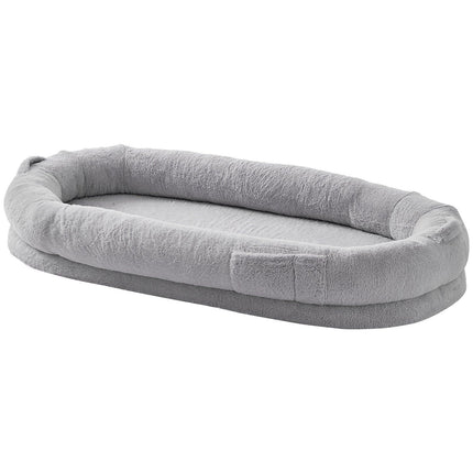 Human Dog Bed 1720x890x250 mm Human Size Dog Bed Washable Faux Rabbit Fur.
