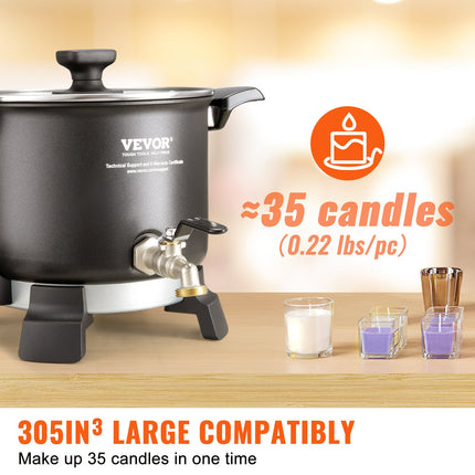 Wax Melter for Candle Making, 5 Liter Large Electric Wax Melting Pot Easy Pour Spout, 4-level Temperature Control, Easy Clean for Candle Soap Cream Beauty Bulk Production Business or Home.