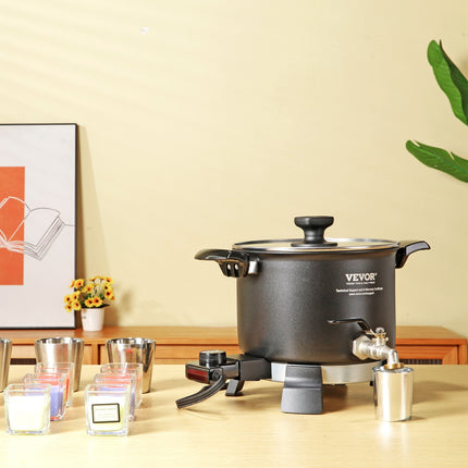 Wax Melter for Candle Making, 5 Liter Large Electric Wax Melting Pot Easy Pour Spout, 4-level Temperature Control, Easy Clean for Candle Soap Cream Beauty Bulk Production Business or Home.