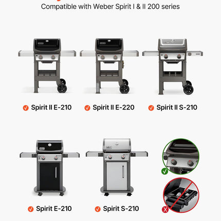 Flavorizer Bars, 39cm Grill Replacement Part, for Weber Spirit I & II 200 Series Grills, Including Spirit ll E-210, ll E-220, ll S-210, E-210, S-210, Porcelain-enameled Steel Heat Plate, 3 Pack.