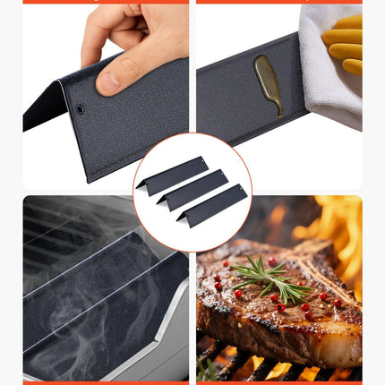 Flavorizer Bars, 39cm Grill Replacement Part, for Weber Spirit I & II 200 Series Grills, Including Spirit ll E-210, ll E-220, ll S-210, E-210, S-210, Porcelain-enameled Steel Heat Plate, 3 Pack.