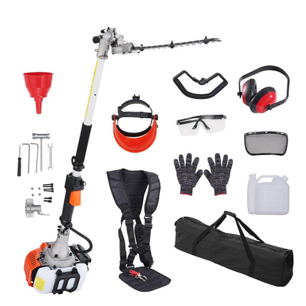 15.7-inch 26CC 2 Cycle Gas Hedge Trimmer, Gas Powered Pole Hedge Trimmer with Dual Sided Dual Action Blade, Adjustable Trimmer Head, Suitable for Trimming Shrubs, Bushes.