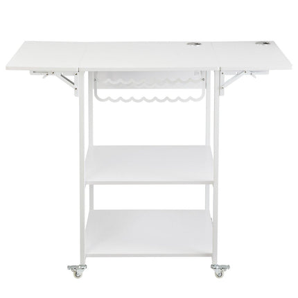 Heat Press Table 3Tier Movable Heat Press Stand Foldable with Wheels White.
