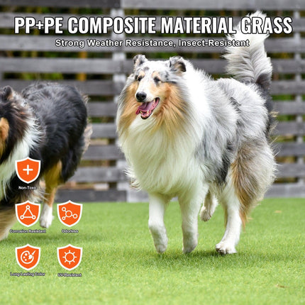 Artifical Grass, 6 x 10 ft Rug Green Turf, 1.38"Fake Door Mat Outdoor Patio Lawn Decoration, Easy to Clean with Drainage Holes, Perfect For Multi-Purpose Home Indoor Entryway Scraper Dog Mats.