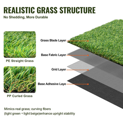 Artifical Grass, 6 x 10 ft Rug Green Turf, 1.38"Fake Door Mat Outdoor Patio Lawn Decoration, Easy to Clean with Drainage Holes, Perfect For Multi-Purpose Home Indoor Entryway Scraper Dog Mats.