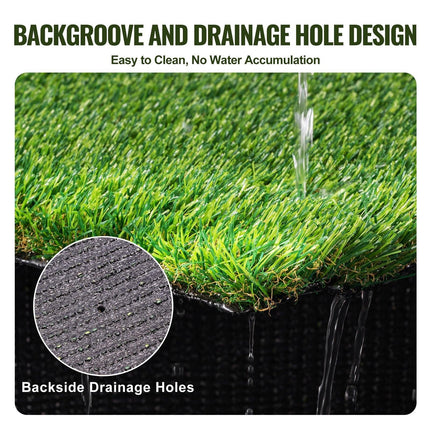 Artifical Grass, 6 x 10 ft Rug Green Turf, 1.38"Fake Door Mat Outdoor Patio Lawn Decoration, Easy to Clean with Drainage Holes, Perfect For Multi-Purpose Home Indoor Entryway Scraper Dog Mats.