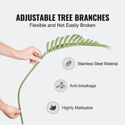 Artificial Palm Tree, 1219mm Tall Faux Plant, Secure PE Material & Anti-Tip Tilt Protection Low-Maintenance Plant, Lifelike Green Fake Tree for Home Office Warehouse Decor Indoor Outdoor.
