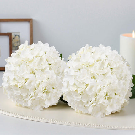 Artificial Flowers, 105 pcs Real Looking White Silk Fake Hydrangea Bulk, White Faux Bridal Shower with Stems for DIY Wedding Bouquets, Home Centerpieces Arrangements, Party Tables Decorations.