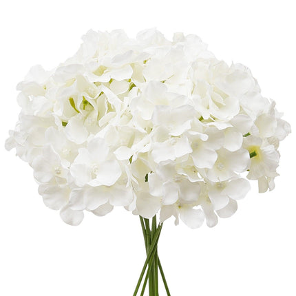 Artificial Flowers, 105 pcs Real Looking White Silk Fake Hydrangea Bulk, White Faux Bridal Shower with Stems for DIY Wedding Bouquets, Home Centerpieces Arrangements, Party Tables Decorations.