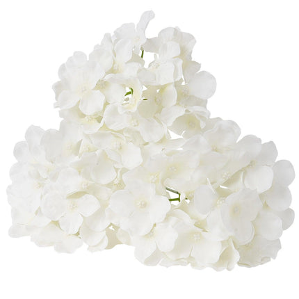 Artificial Flowers, 105 pcs Real Looking White Silk Fake Hydrangea Bulk, White Faux Bridal Shower with Stems for DIY Wedding Bouquets, Home Centerpieces Arrangements, Party Tables Decorations.