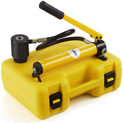 10 Ton Hydraulic Knockout Punch Kit, 1/2" to 2" Conduit Hole Cutter Set, KO Tool Kits with Puncher 6 Piece, Metal Sheet Driver Tools, For Aluminum, Brass, Stainless Steel, Fiberglass and Plastic.