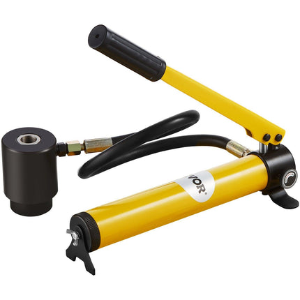 10 Ton Hydraulic Knockout Punch Kit, 1/2" to 2" Conduit Hole Cutter Set, KO Tool Kits with Puncher 6 Piece, Metal Sheet Driver Tools, For Aluminum, Brass, Stainless Steel, Fiberglass and Plastic.
