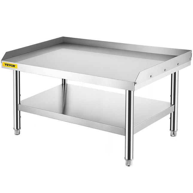 Stainless Steel Equipment Grill Stand, 122 x 76 x 61cm Stainless Table, Grill Stand Table with Adjustable Storage Undershelf, Equipment Stand Grill Table for Hotel, Home, Restaurant Kitchen.