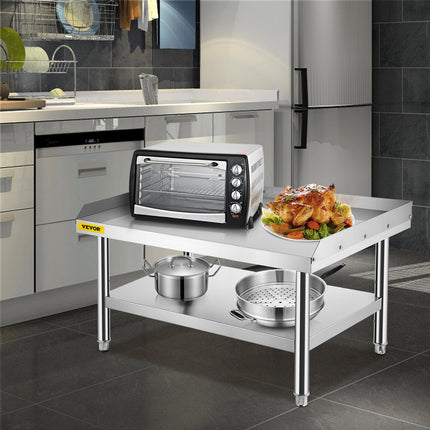 Stainless Steel Equipment Grill Stand, 122 x 76 x 61cm Stainless Table, Grill Stand Table with Adjustable Storage Undershelf, Equipment Stand Grill Table for Hotel, Home, Restaurant Kitchen.