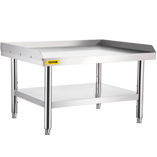 Stainless Steel Equipment Grill Stand, 152x76x61 cm Stainless Table, Grill Stand Table with Adjustable Storage Undershelf, Equipment Stand Grill Table for Hotel, Home, Restaurant Kitchen.